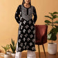 ADA Floral Printed Lucknowi Chikankari Kurta | Swadesiicart