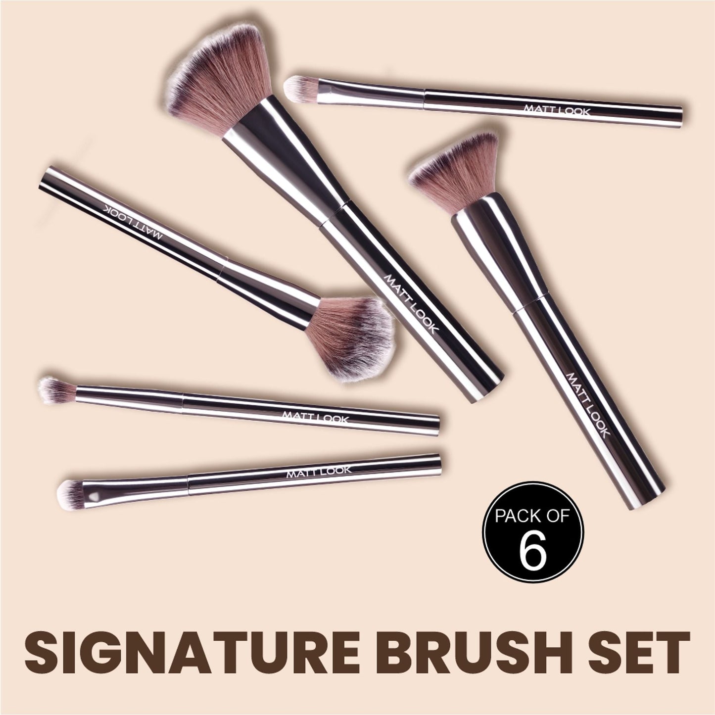 Matt Look Professional Signature Brush - Set of 6 - Swadesiicart
