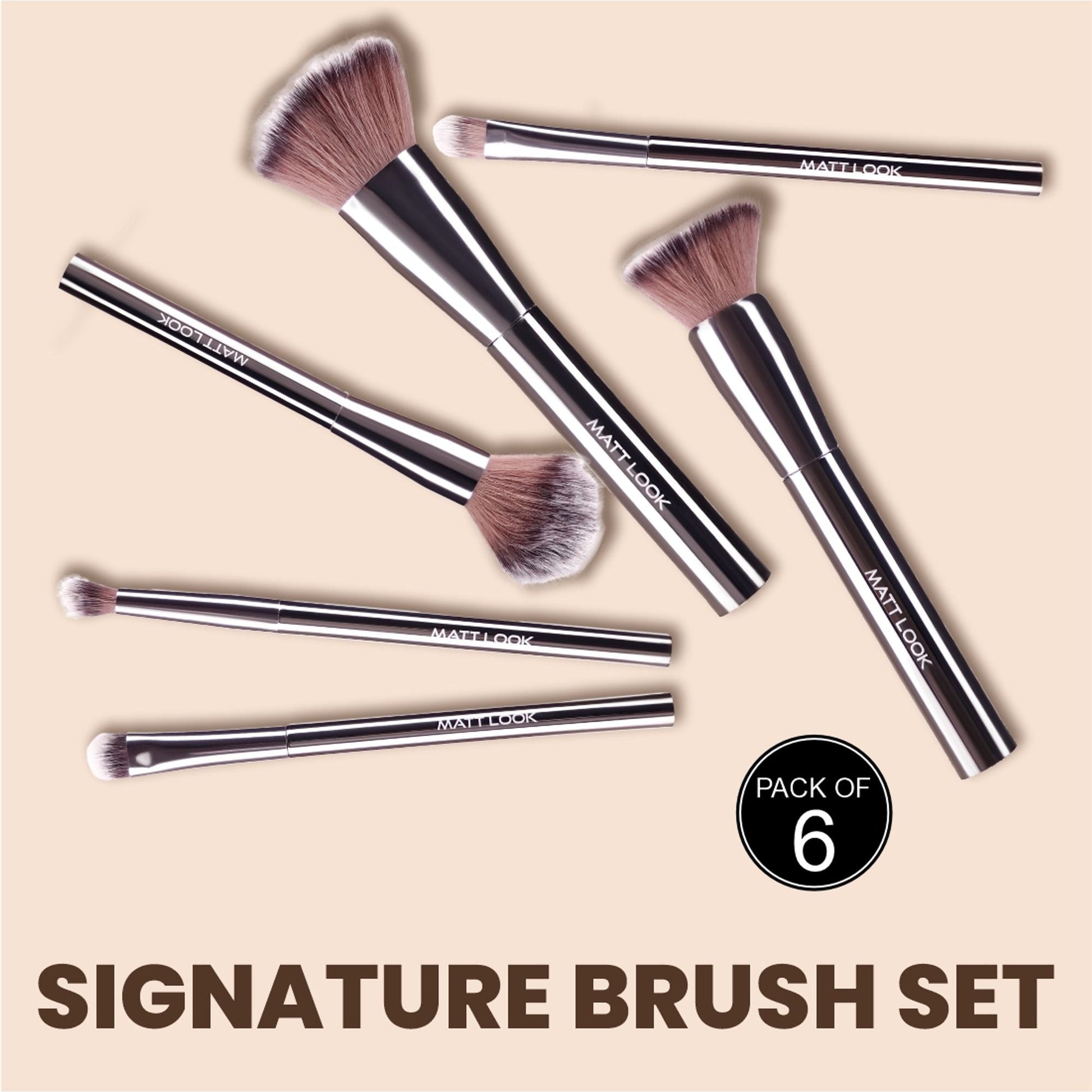 Matt Look Professional Signature Brush - Set of 6 - Swadesiicart