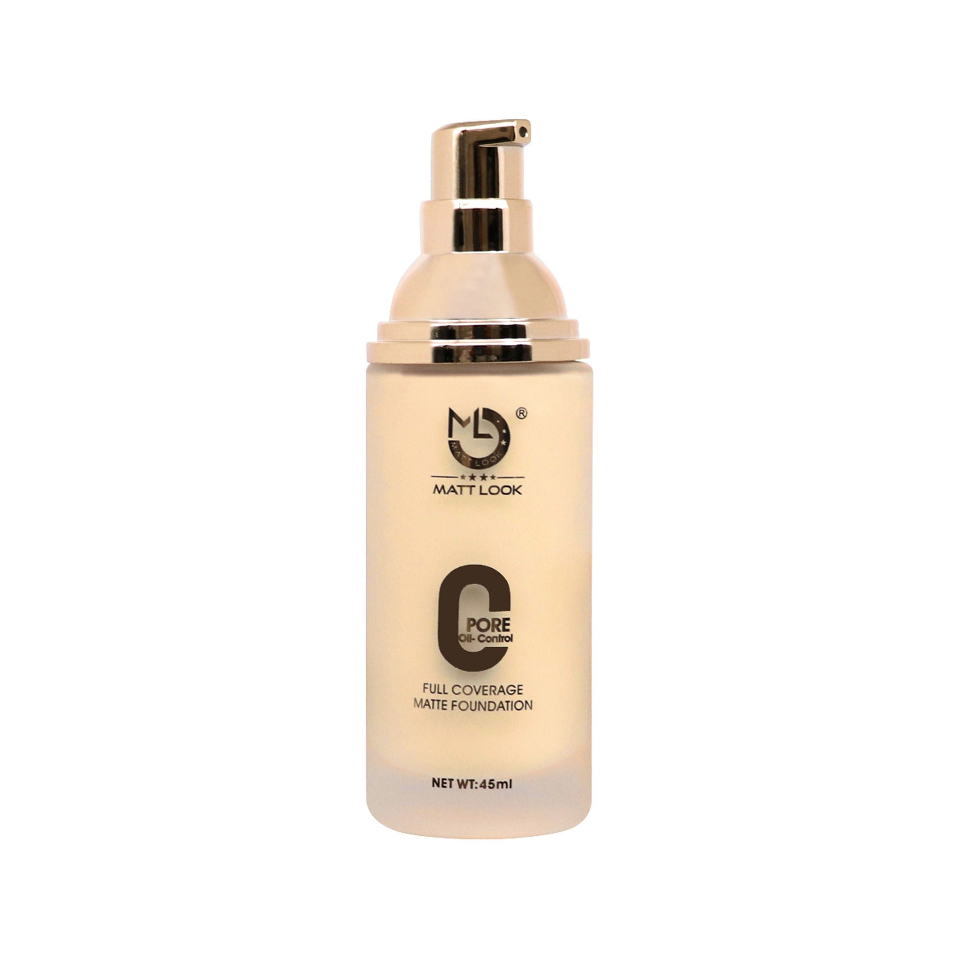 Matt Look Zero Pore Oil Control Full Coverage Matte Foundation - Pure Beige - Swadesiicart