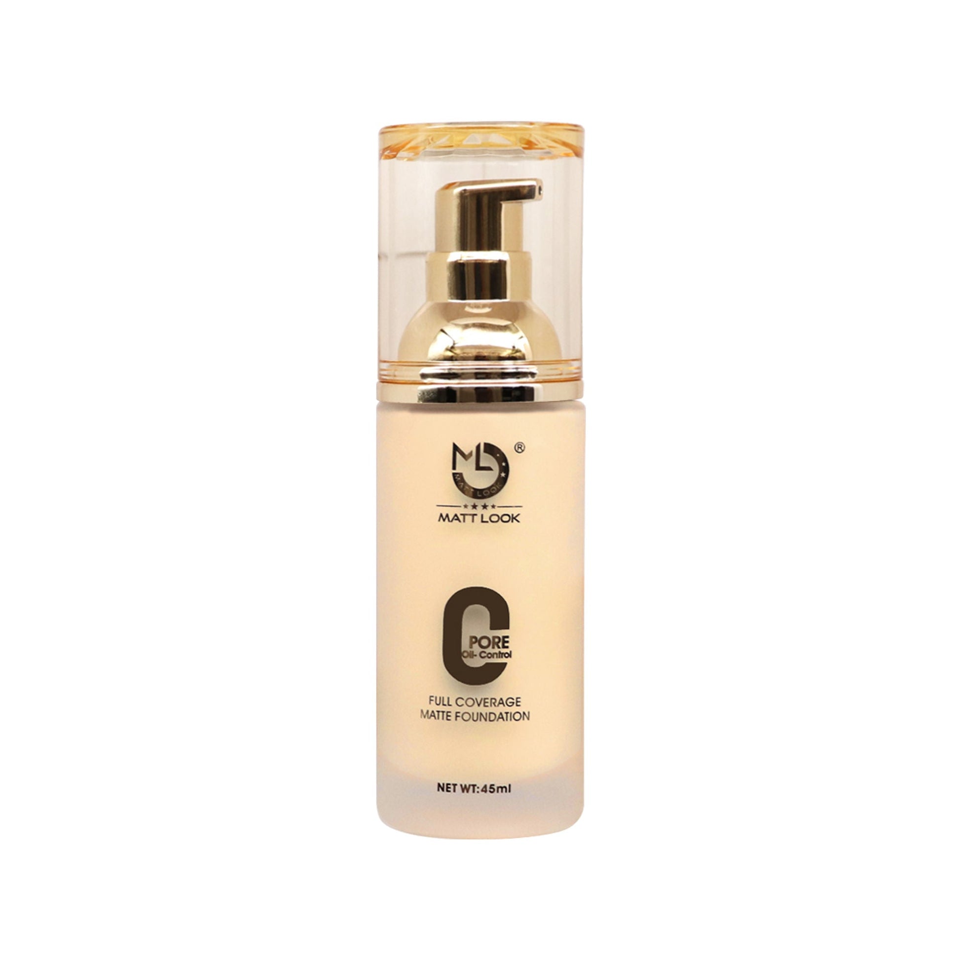 Matt Look Zero Pore Oil Control Full Coverage Matte Foundation - Pure Beige - Swadesiicart