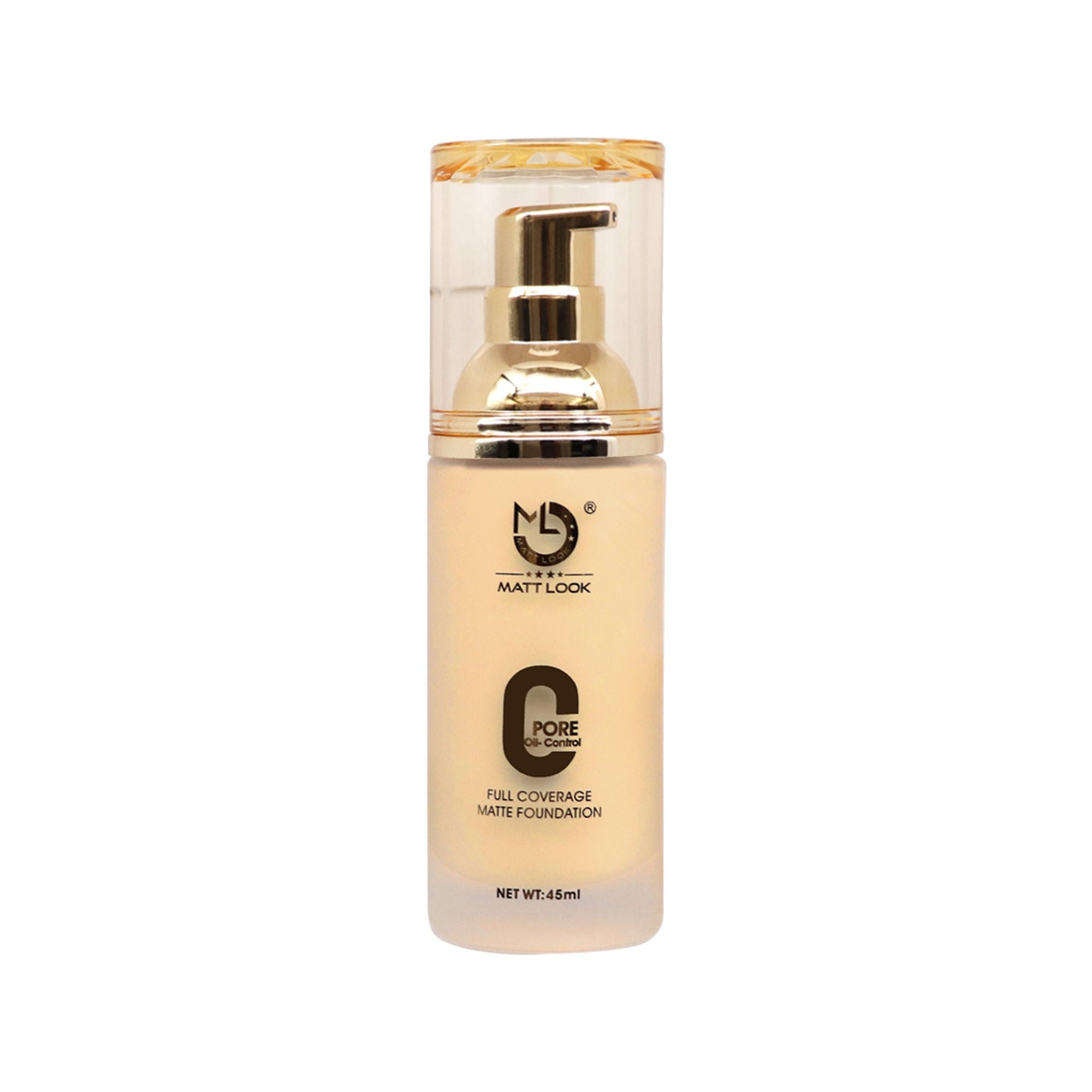 Matt Look Zero Pore Oil Control Full Coverage Matte Foundation - Golden Caramel - Swadesiicart
