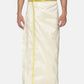 Sethukrishna Men Cream-Coloured Solid Readymade Dhoti | Swadesiicart