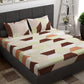 Story@home Cream-Coloured Geometric 152 TC Cotton 1 Queen Bedsheet with 2 Pillow Covers - Swadesiicart