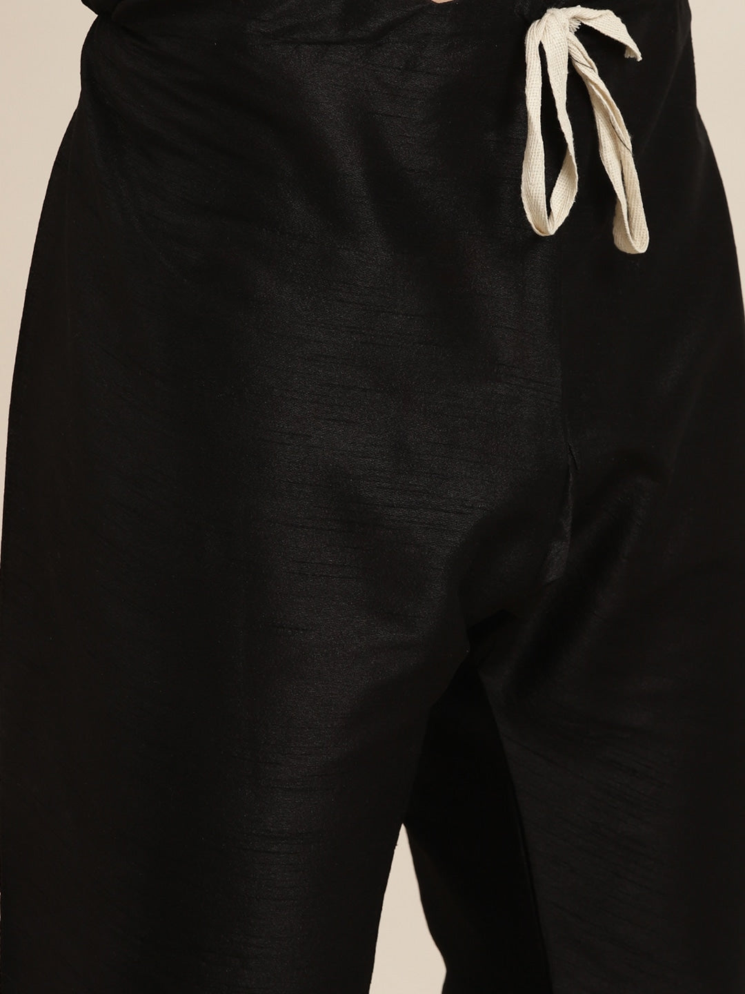 Sojanya Men Black Solid Kurta with Churidar & Nehru Jacket | Swadesiicart