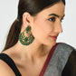 Mominos Fashion Johar Kamal Golden And Green Beaded Earrings - Swadesiicart