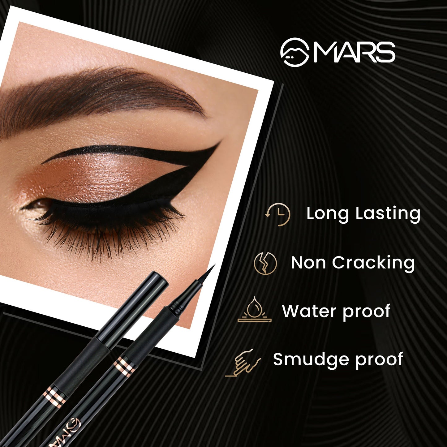 MARS Cosmetics Liquid Pen Eyeliner - Black - Swadesiicart