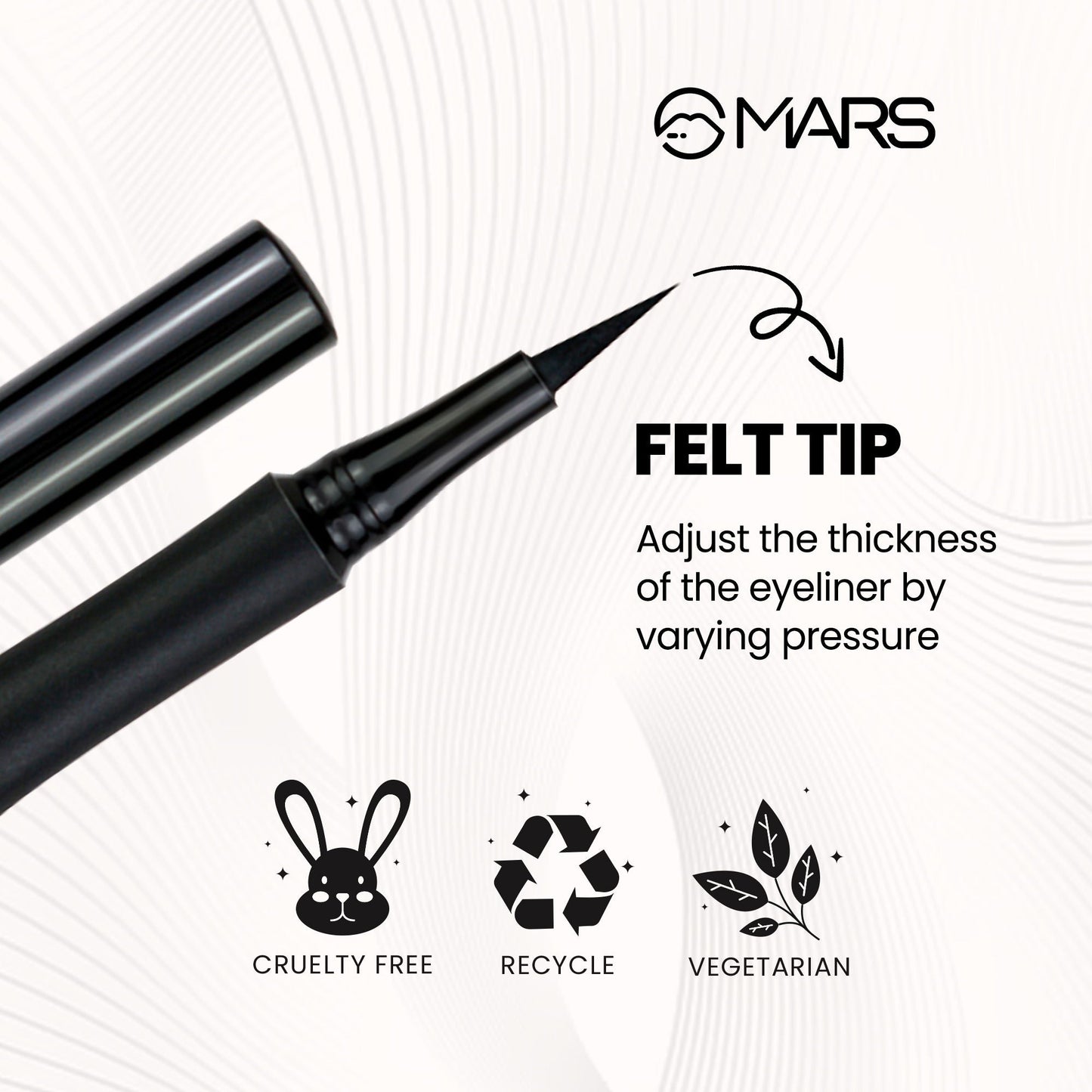 MARS Cosmetics Liquid Pen Eyeliner - Black - Swadesiicart