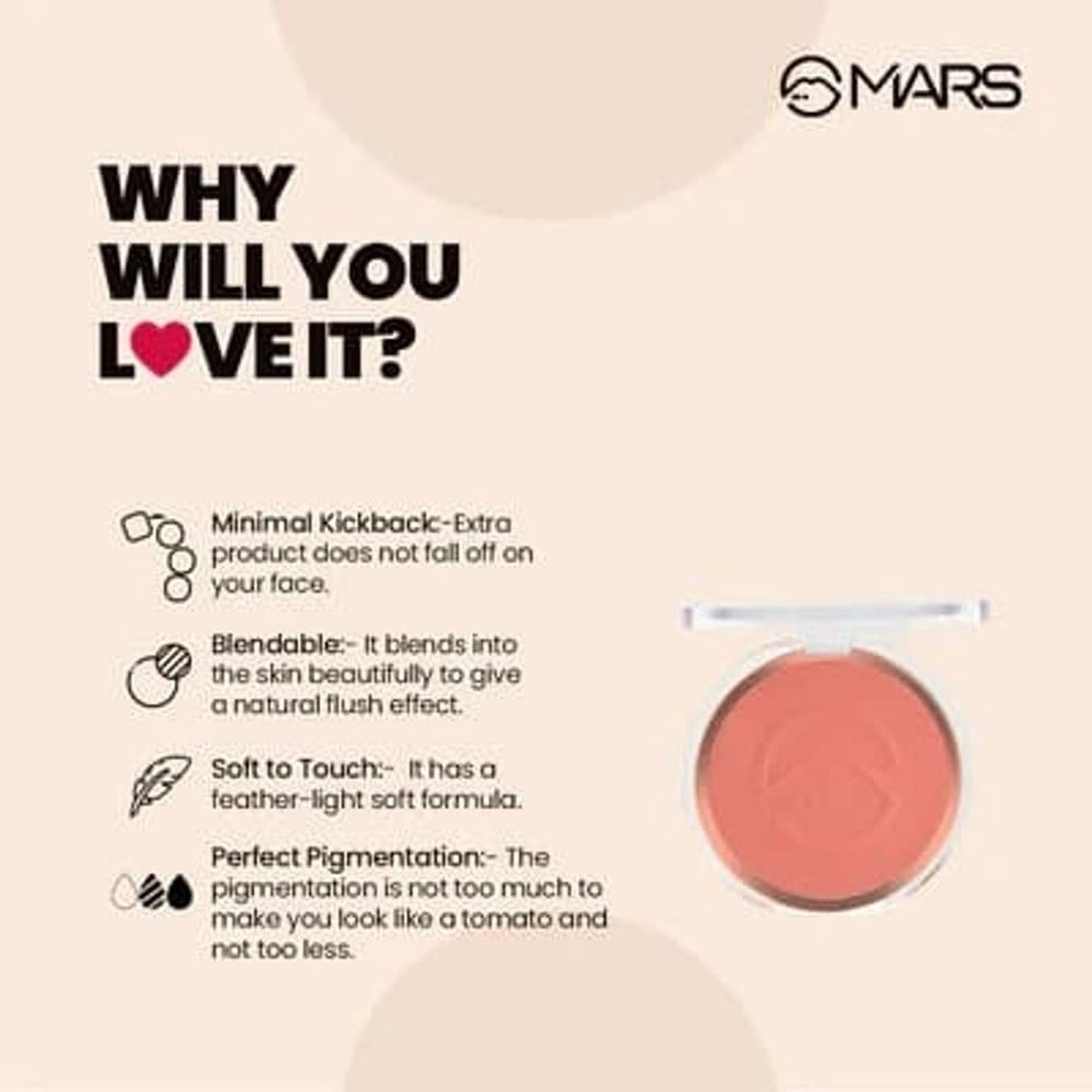 MARS Cosmetics Flush Of Love Face Blusher - 2 - Swadesiicart