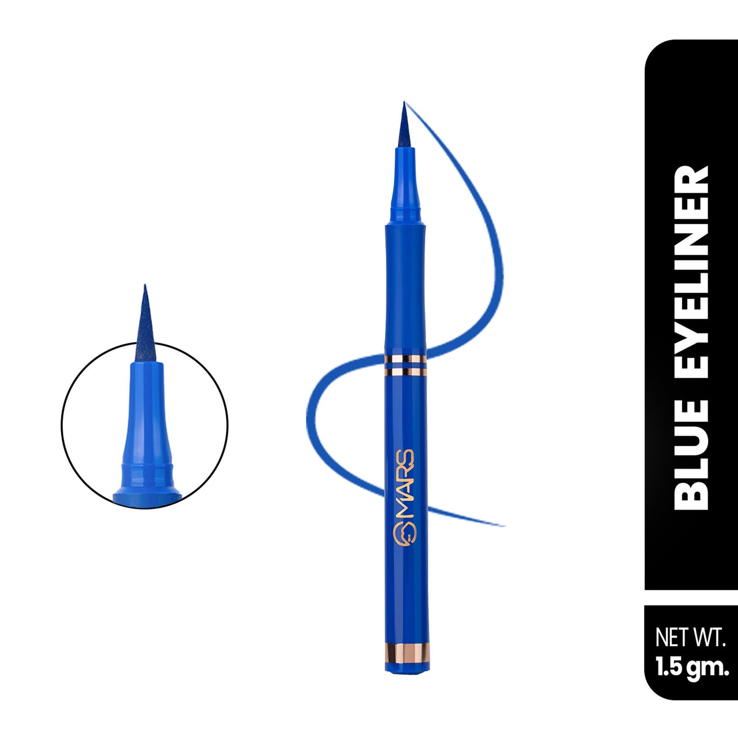 MARS Cosmetics Liquid Pen Eyeliner - Blue - Swadesiicart