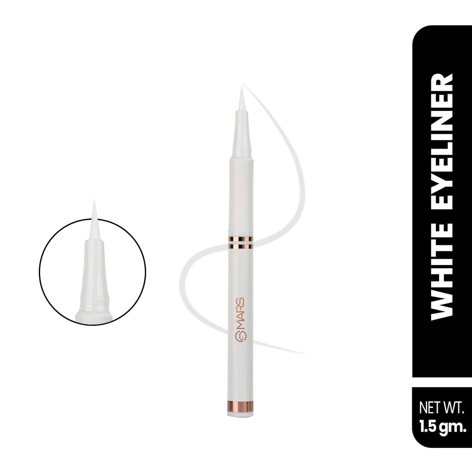 MARS Cosmetics Liquid Pen Eyeliner - White - Swadesiicart