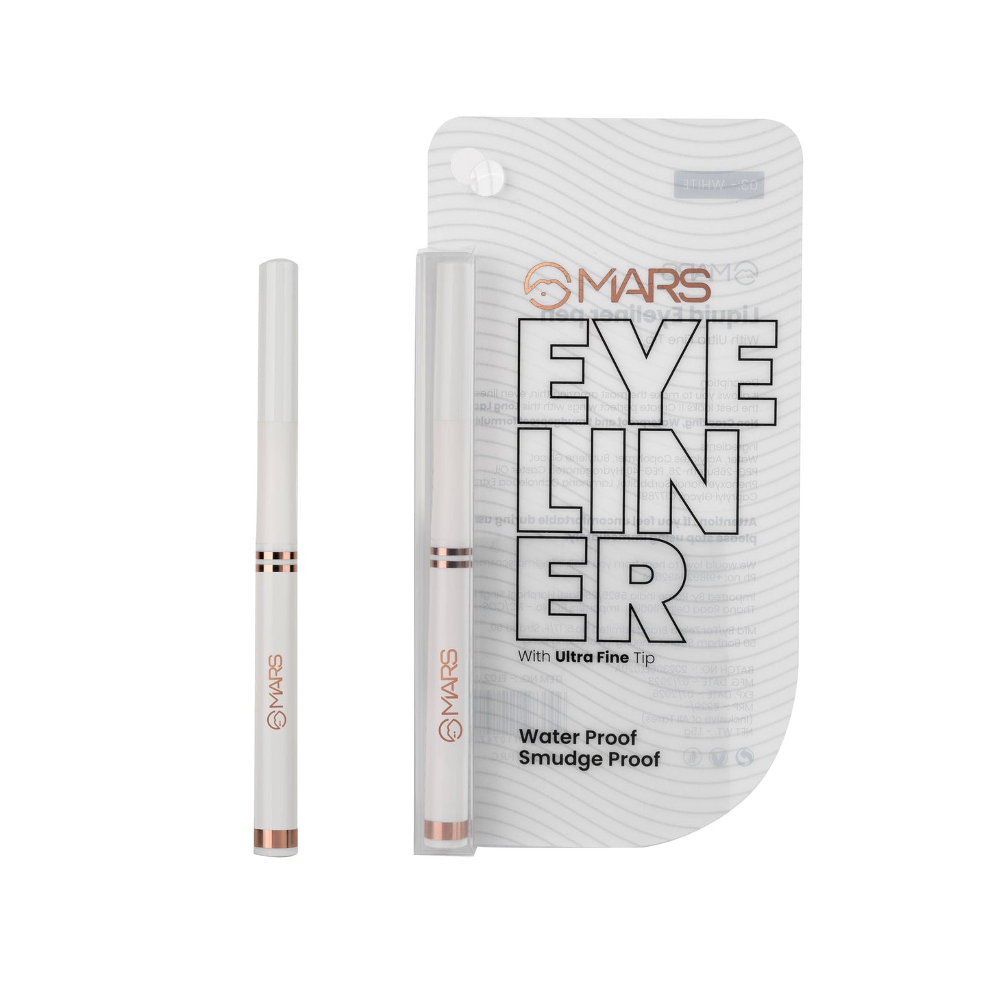 MARS Cosmetics Liquid Pen Eyeliner - White - Swadesiicart