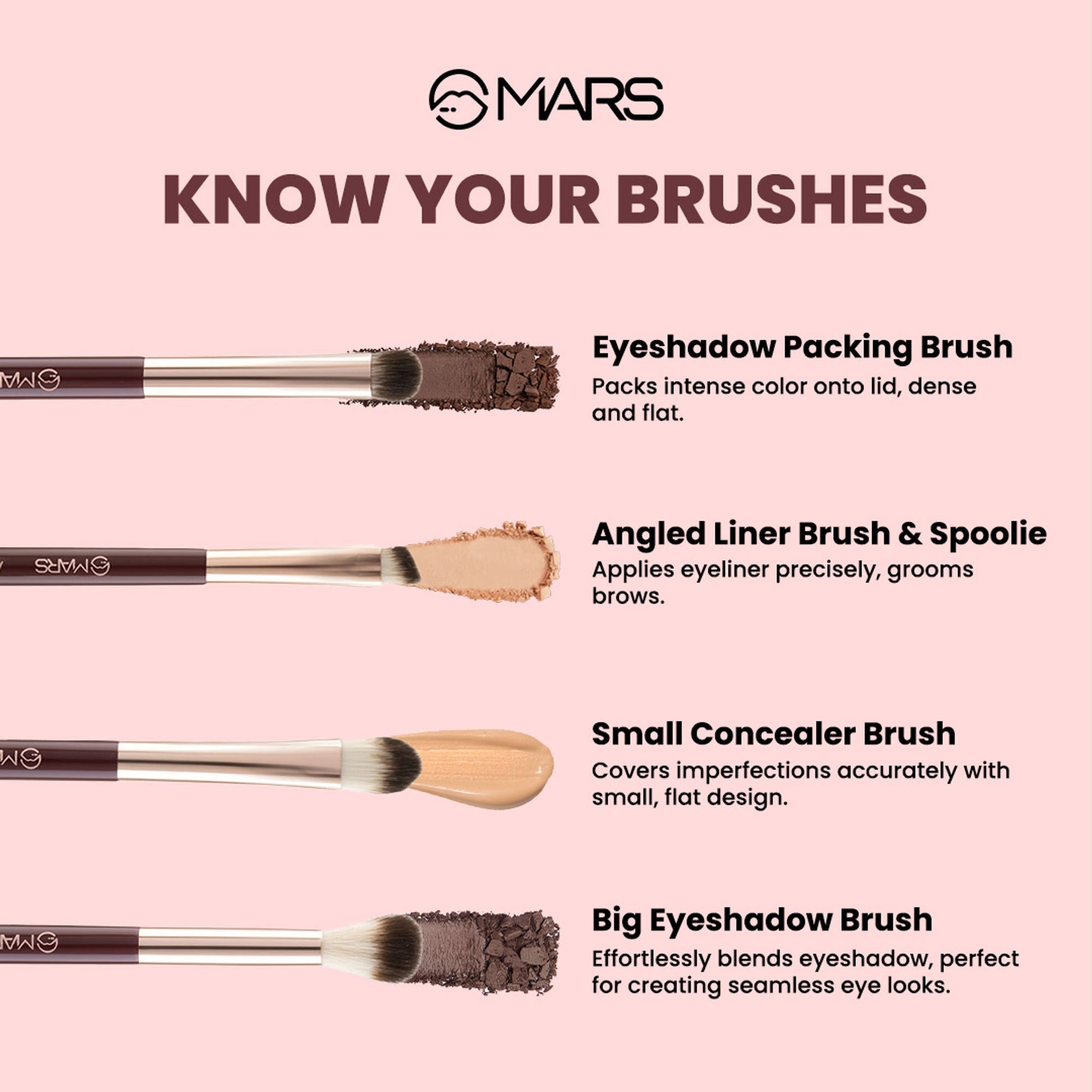 MARS Cosmetics Professional Makeup Brush - Set Of 12 - Swadesiicart