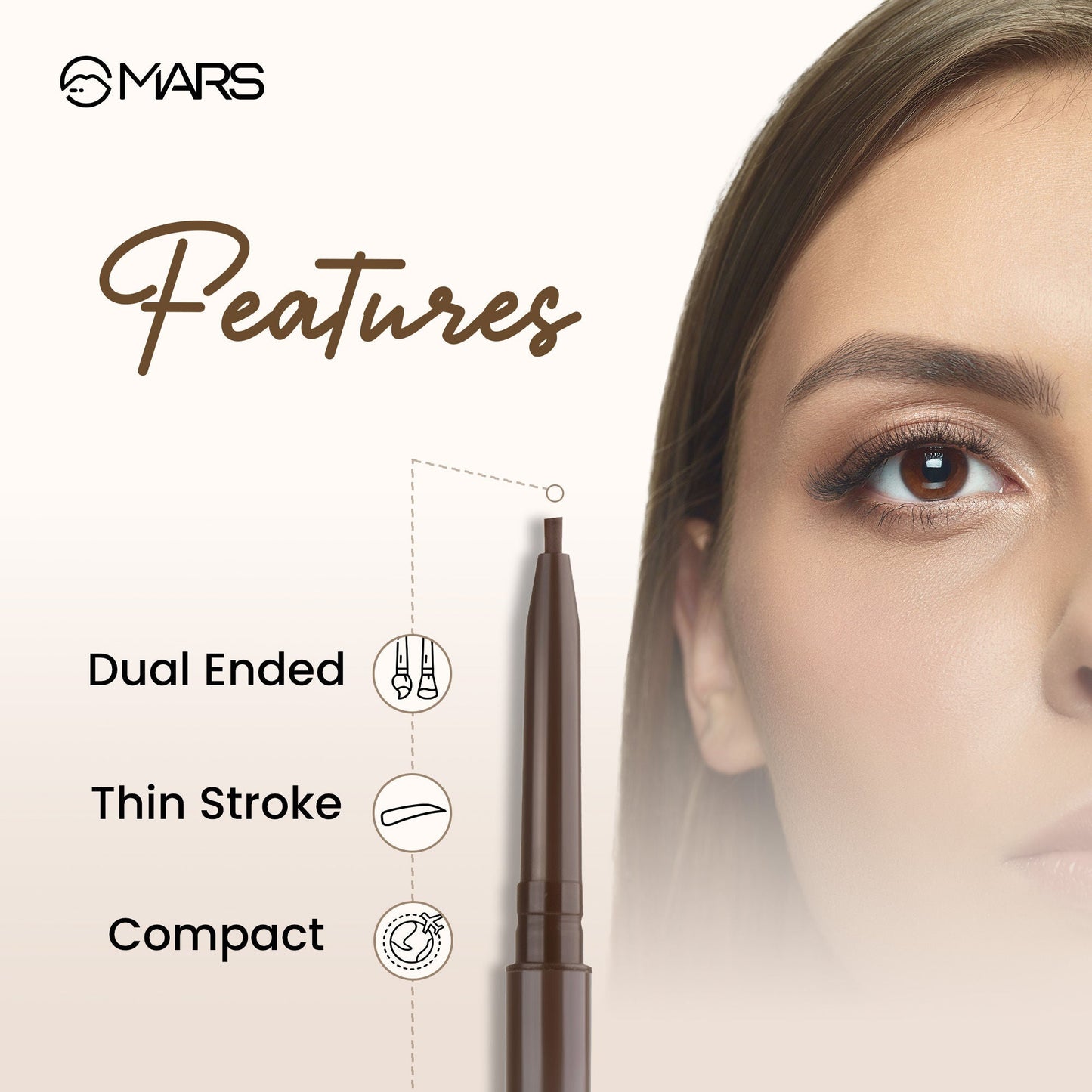MARS Cosmetics Oh Brow Eyebrow Pencil - Dark Brown - Swadesiicart
