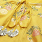 Ahalyaa Women Yellow Floral Fit & Flare Maxi Ethnic Dress | Swadesiicart