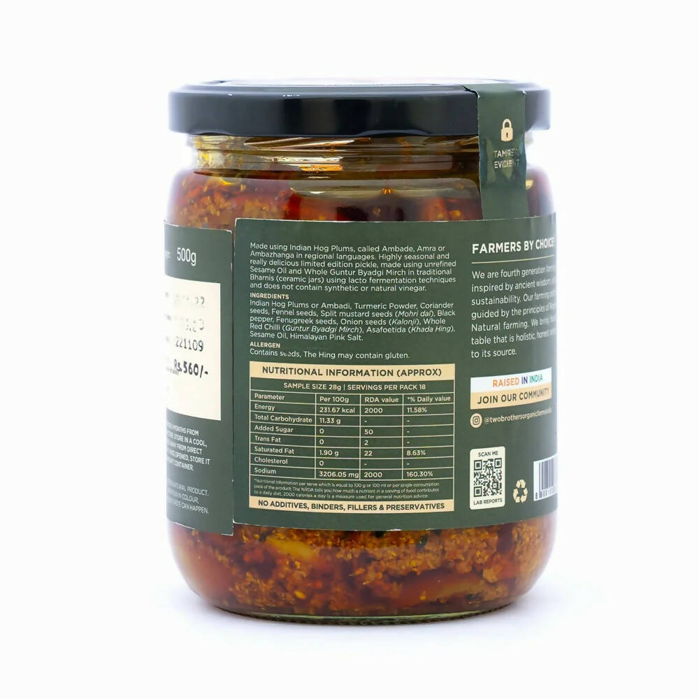 Two Brothers Organic Farms Indian Hog Plum Pickle - Swadesiicart