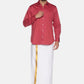 Sethukrishna Men White & Gold-Coloured Solid Cotton Dhoti | Swadesiicart