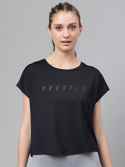MKH Typography Printed Extended Sleeves Dri-FIT Relaxed Fit T-shirt - Swadesiicart