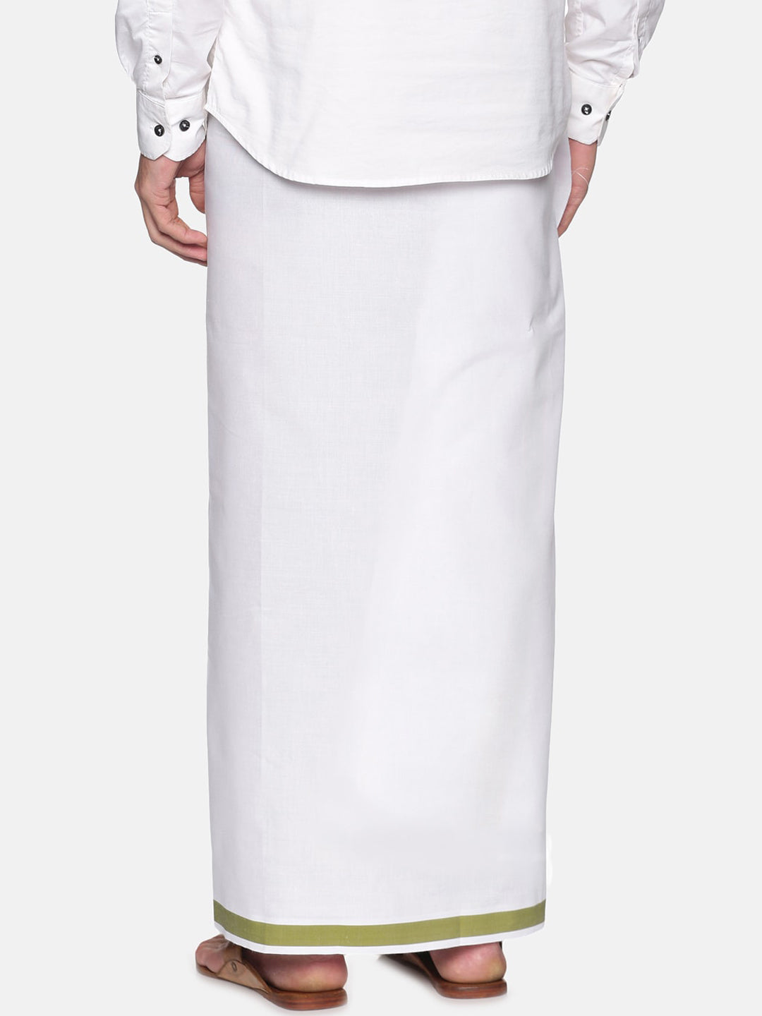 Sethukrishna Men White Solid Cotton Regular Dhoti | Swadesiicart