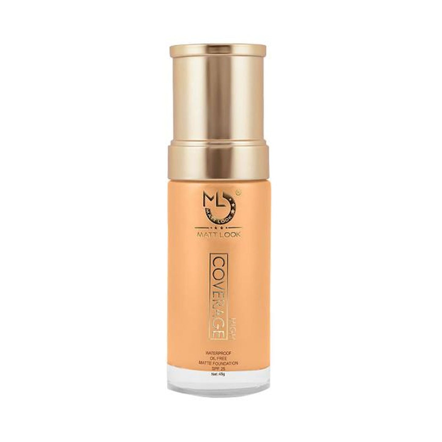 Matt Look High Coverage Waterproof Oil Free Matte SPF 25 Foundation - Beige - Swadesiicart
