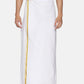 Sethukrishna White Solid Readymade Cotton Dhoti For Men | Swadesiicart