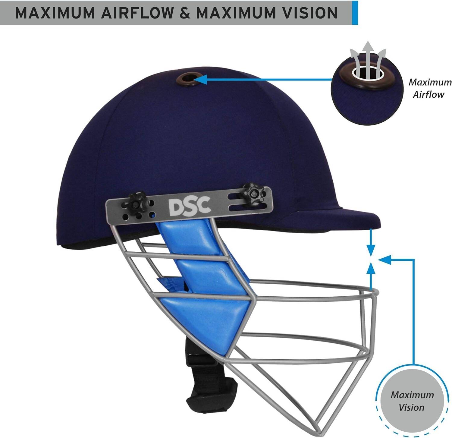 DSC Guard Cricket Helmet Small (Navy) - Swadesiicart