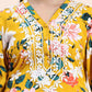 HOUSE OF KARI Floral Printed Chikankari Regular Straight Pure Cotton Kurta with Trousers | Swadesiicart