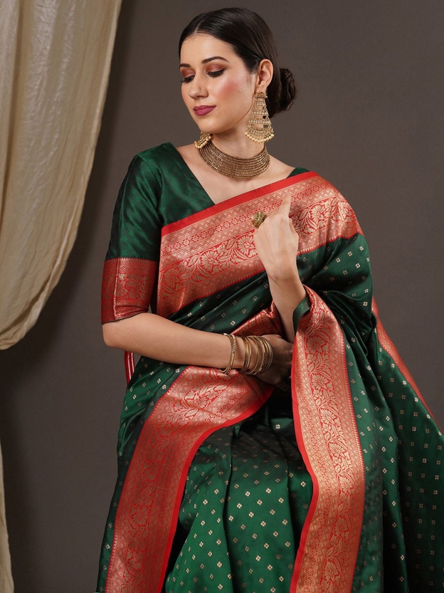 Anouk Zari Silk Blend Banarasi Saree | Swadesiicart