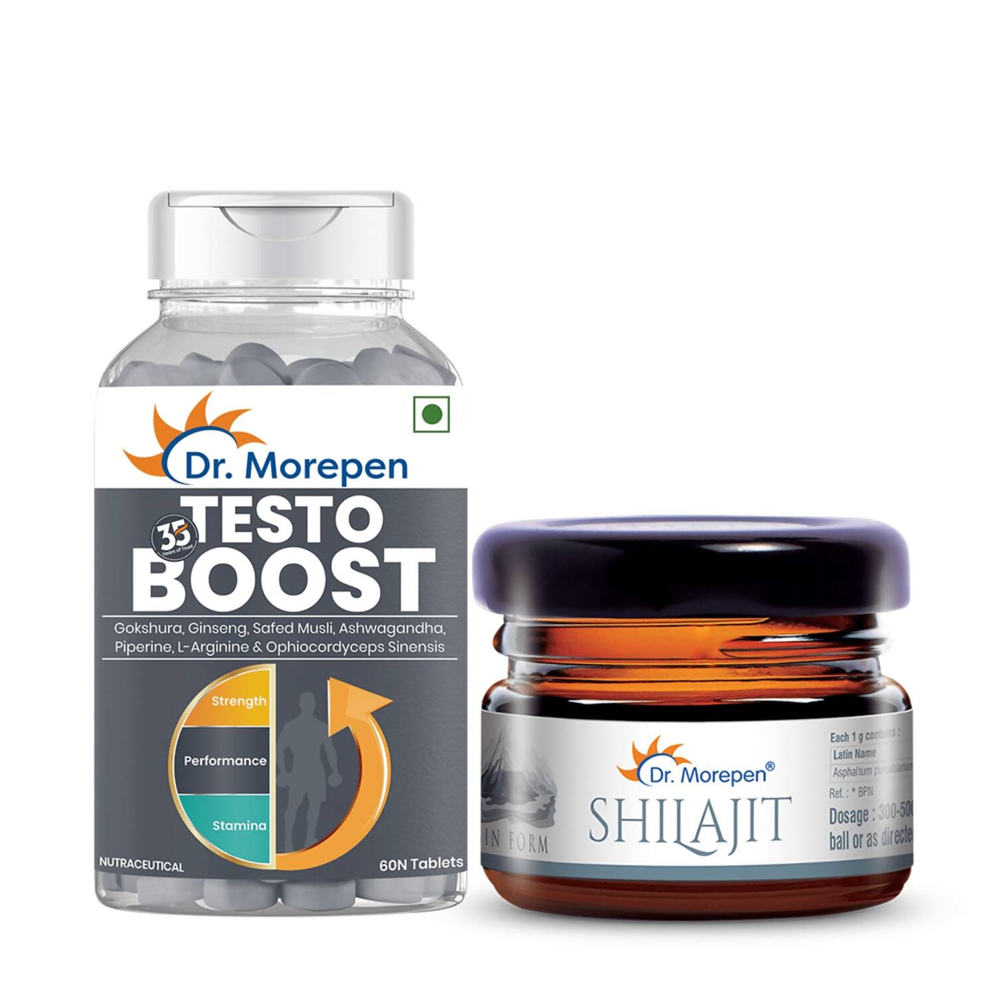 Dr. Morepen Natural & Pure SJ Resin and Testo Boost Tablets Combo - Dr Morepen