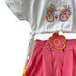 ArthLife Pink White Cycle Embroidered Co-Ord Set - Swadesiicart