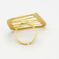NVR Women Gold-Polished Solid Adjustable Finger Ring | Swadesiicart