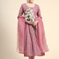 Kalini Paisley Embroidered Chikankari Georgette Anarkali Kurta With Dupatta Set | Swadesiicart