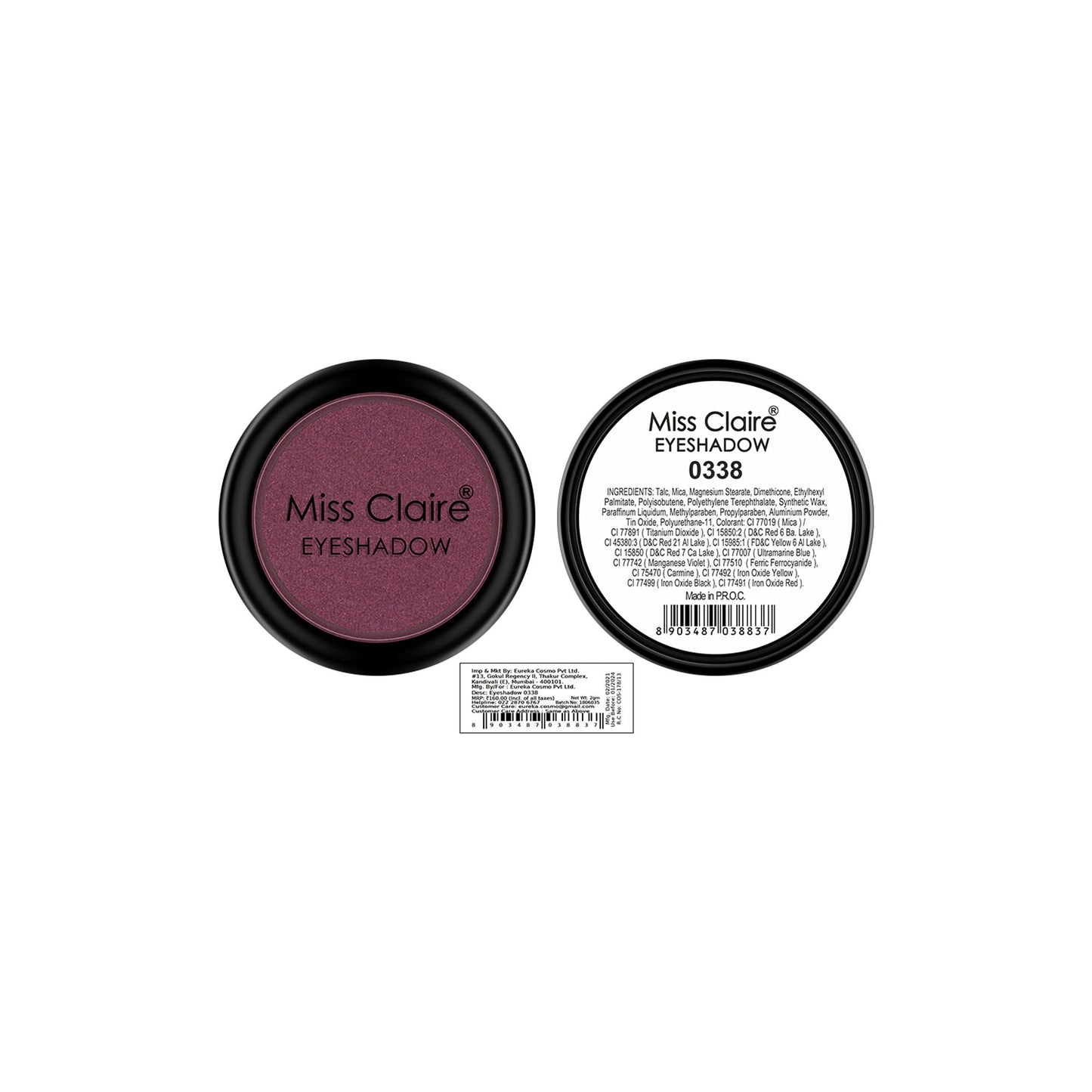 Miss Claire Single Eyeshadow - 338 | Swadesiicart
