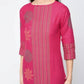 Aniyah Cotton Block Printed Straight Kurta Magenta Color (AN-127K) - Swadesiicart