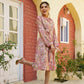 Vaasva Women Pink Muslin Floral Printed Knee Length Dress | Swadesiicart