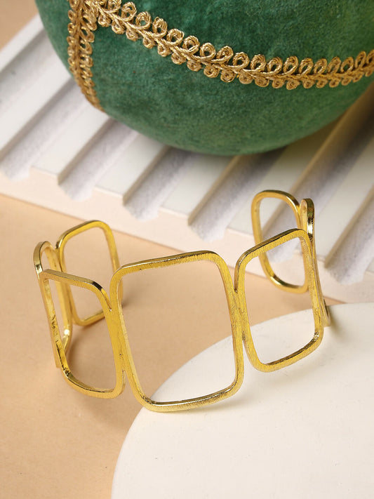 NVR Women Gold-Polished Western Cuff Bracelet - Swadesiicart