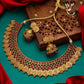 Aadita Gold-Polished & Pink Stone Studded Handcrafted Jewellery Set