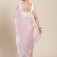 Tikhi Imli Pink Solid Embellished Border Saree | Swadesiicart