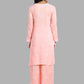 ADA Floral Embroidered Long Sleeves Regular Lucknowi Chikankari Kurta With Palazzos | Swadesiicart