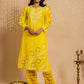 HOUSE OF KARI Ethnic Motifs Embroidered Round Neck Chikankari Chanderi Silk Kurta | Swadesiicart