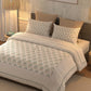 BELLA CASA Beige & Off White Ethnic Motifs 350 TC King Bedsheet with 2 Pillow Covers