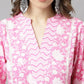 FIORRA Women's Pink Cotton A-Line Kurta Set - Swadesiicart