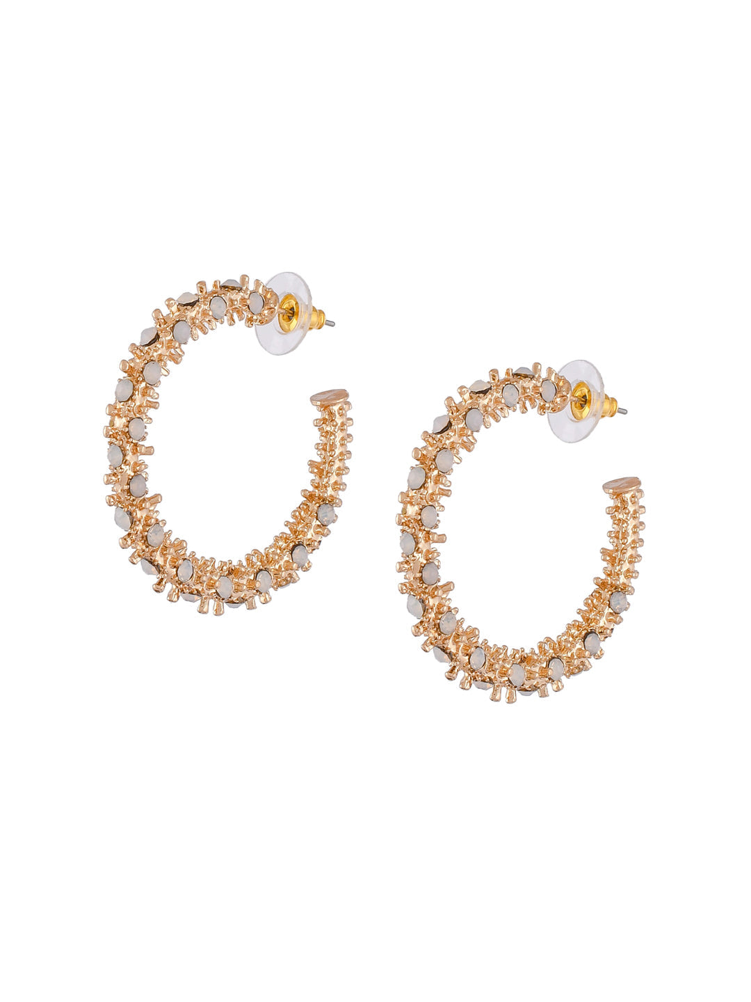 Shoshaa Gold-Toned Contemporary Handcrafted Half Hoop Earrings | Swadesiicart