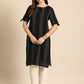 Anouk Women Striped Keyhole Neck Cotton Kurta - Swadesiicart