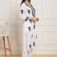 HOUSE OF KARI Women Ethnic Motifs Embroidered Regular Chikankari Pure Cotton Kurta with Trousers | Swadesiicart
