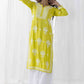 HOUSE OF KARI Floral Chikankari Embroidered Cotton Straight Kurta | Swadesiicart