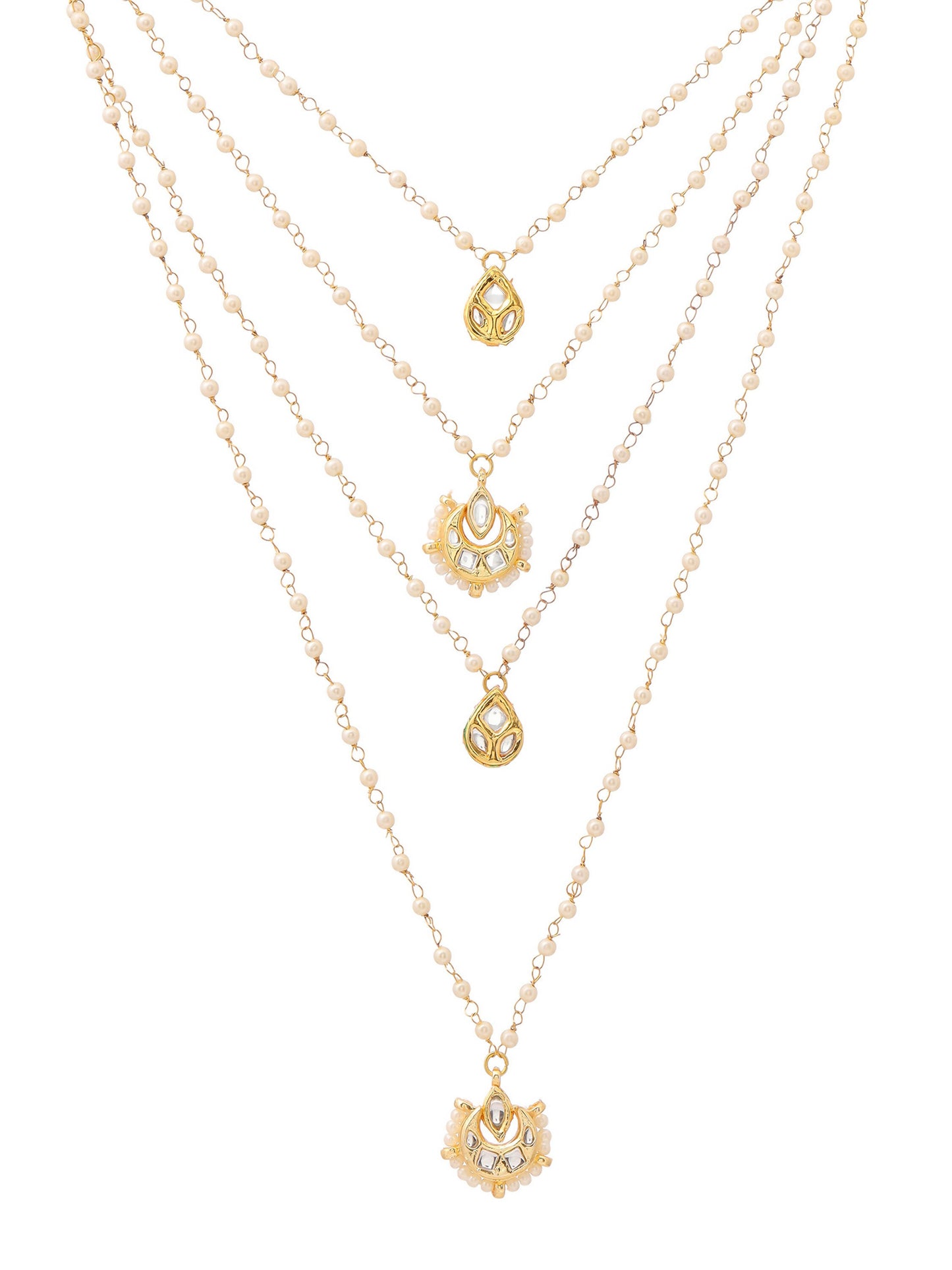 Ruby Raang Gold Kundan Layered Necklace | Swadesiicart