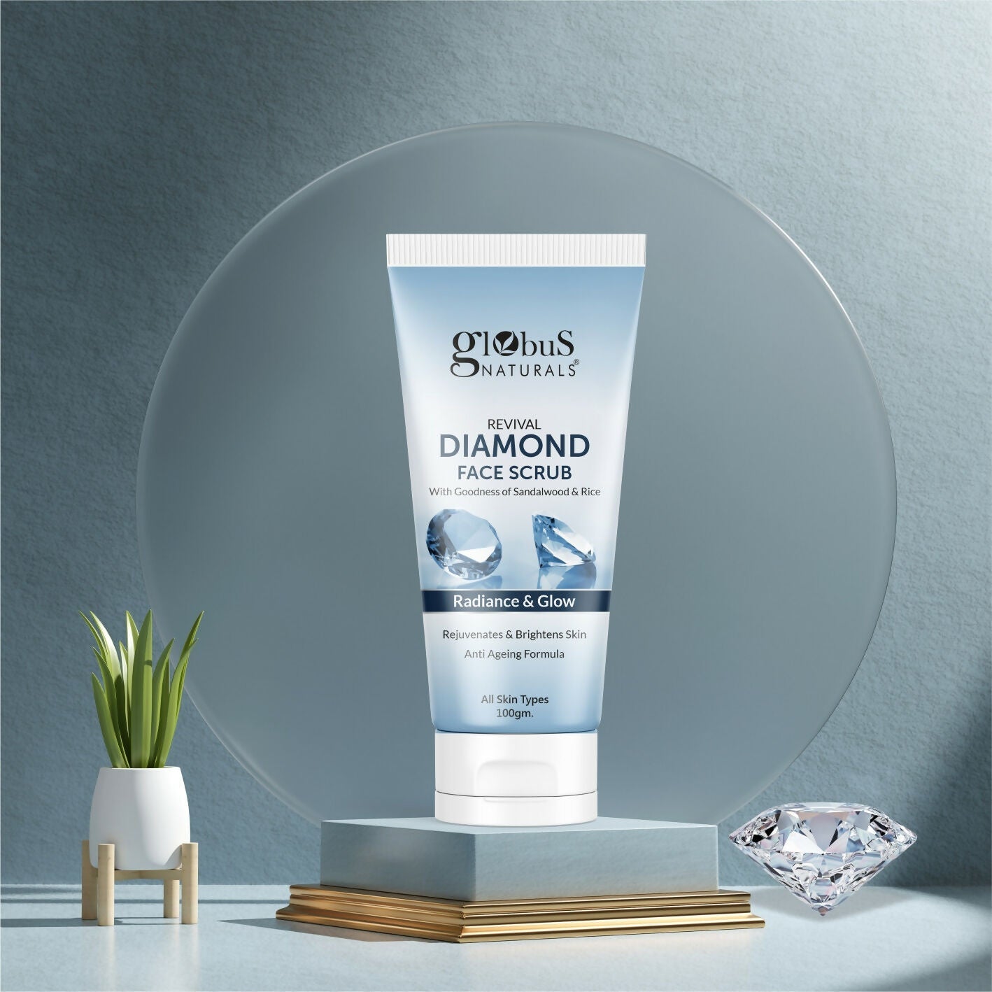 Globus Naturals Revival Diamond Face Scrub, Suitable For All Skin Types | Swadesiicart