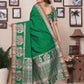 Joban Fashion Green Solid Banarasi Silk Sarees | Swadesiicart