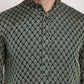 Sojanya Woven Design Mandarin Collar Kurta with Churidar & Nehru Jacket | Swadesiicart